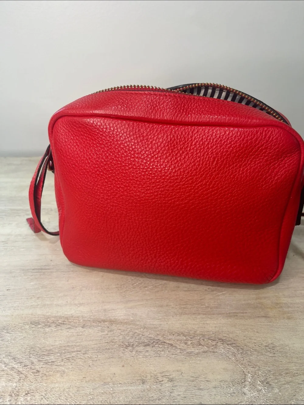 Kate Spade Red pebble leather Cobble Hill Mini Rosie